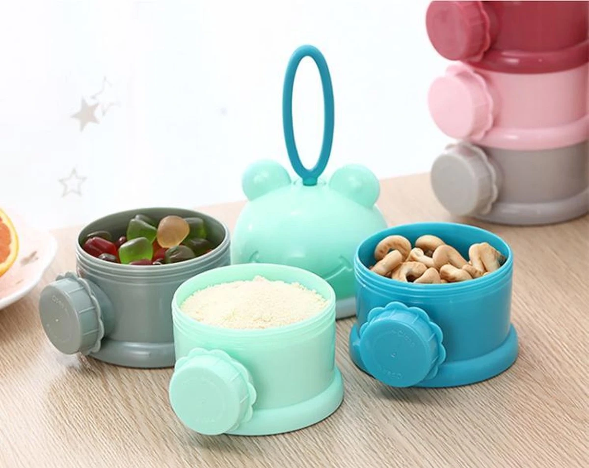 Melkpoeder Toren - Babyvoeding Bewaarbakjes - Melkpoeder Doseerdoosjes - Kraam Cadeau - BPA Vrij / GROEN - Afbeelding 4
