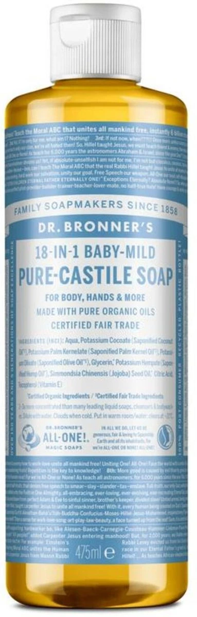 Dr. Bronner's Gel Baby Mild 18-in-1 Pure-Castile Soap - Afbeelding 5