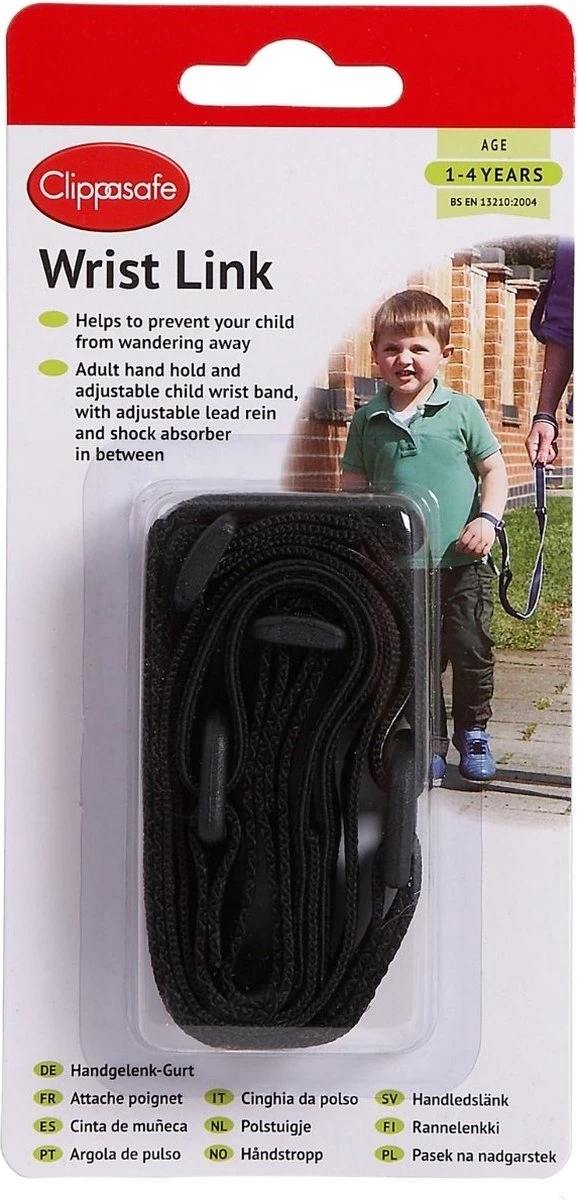 Polstuigje Kind - Wandelkoord - Looplijn Kinderen - Clippasafe Zwart