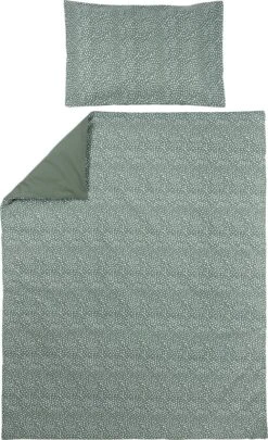 Meyco Dekbedovertrek Ledikant Cheetah/Uni - Forest Green - 100x135cm