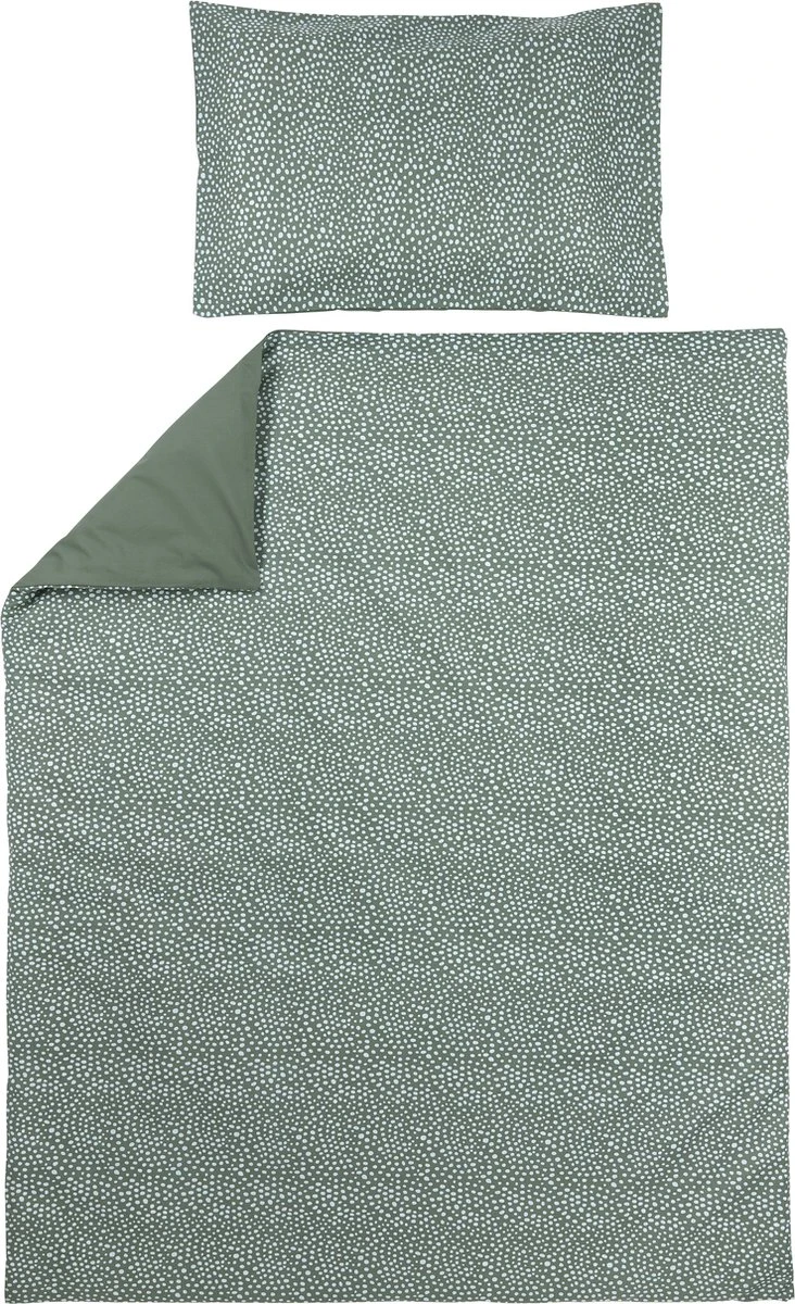 Meyco Dekbedovertrek Ledikant Cheetah/Uni - Forest Green - 100x135cm