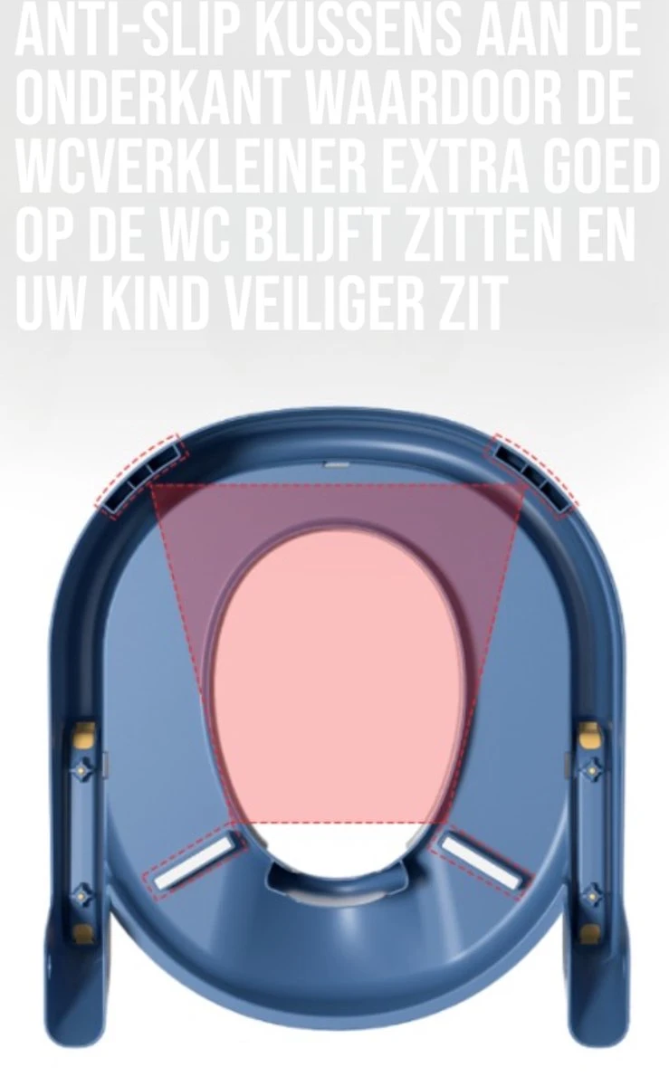 WC Verkleiner- WC Verkleiner Met Trapje- Extra Veilig- Opvouwbaar- Verstelbaar - Grijs & Wit - Toilet Trainer Voor Kind En Peuter - Afbeelding 7
