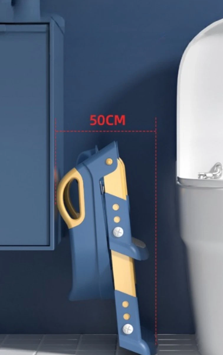 WC Verkleiner- WC Verkleiner Met Trapje- Extra Veilig- Opvouwbaar- Verstelbaar - Grijs & Wit - Toilet Trainer Voor Kind En Peuter - Afbeelding 6