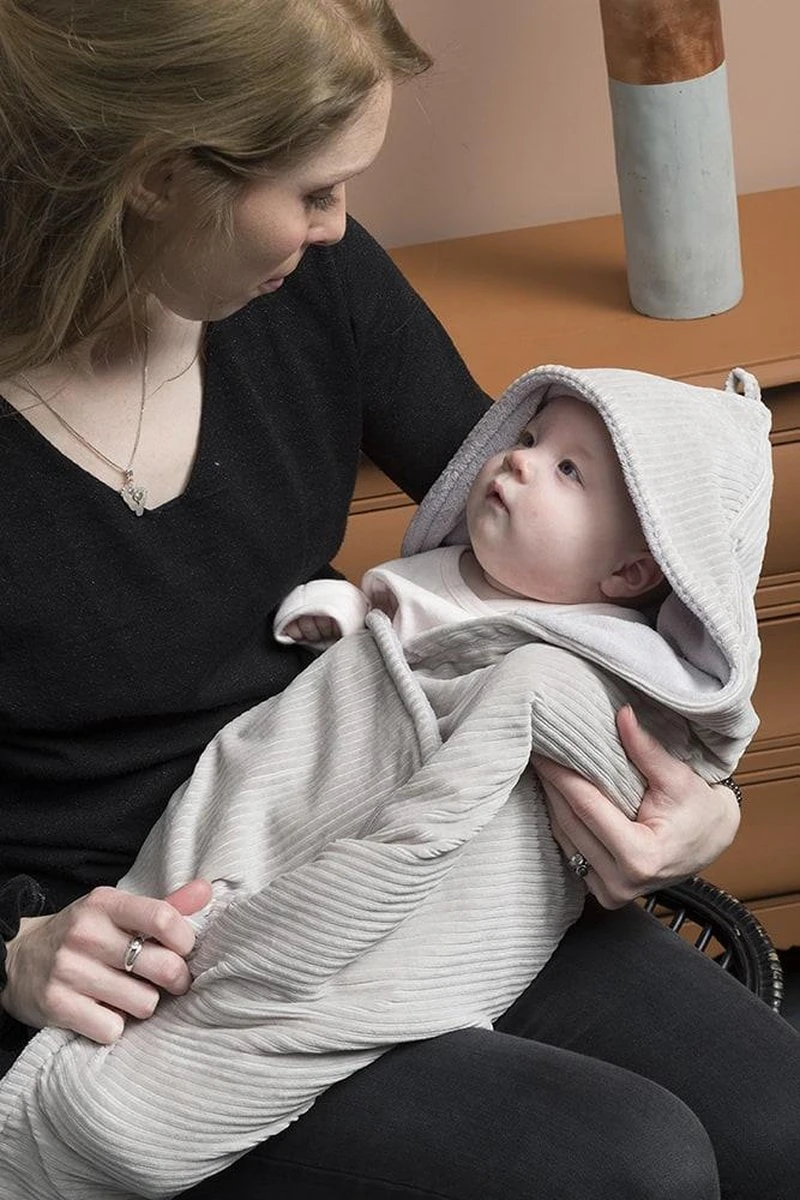 Baby's Only Wikkeldeken - Omslagdoek Baby Sense - Teddy Voering - Wit - 75x75 Cm - Geschikt Voor Drie- En Vijfpuntsgordel - Afbeelding 4