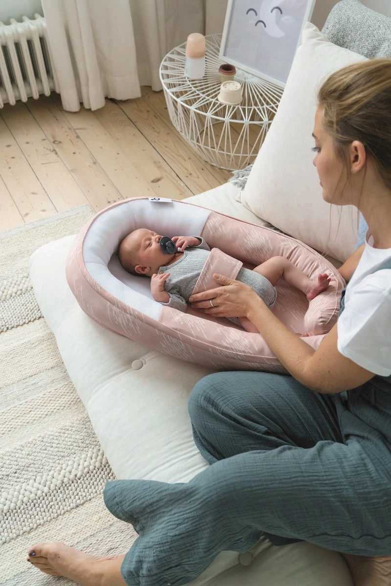 Doomoo Cocoon - Babynestje - Organisch Katoen - 74 X 46 Cm - Misty Pink - Afbeelding 4