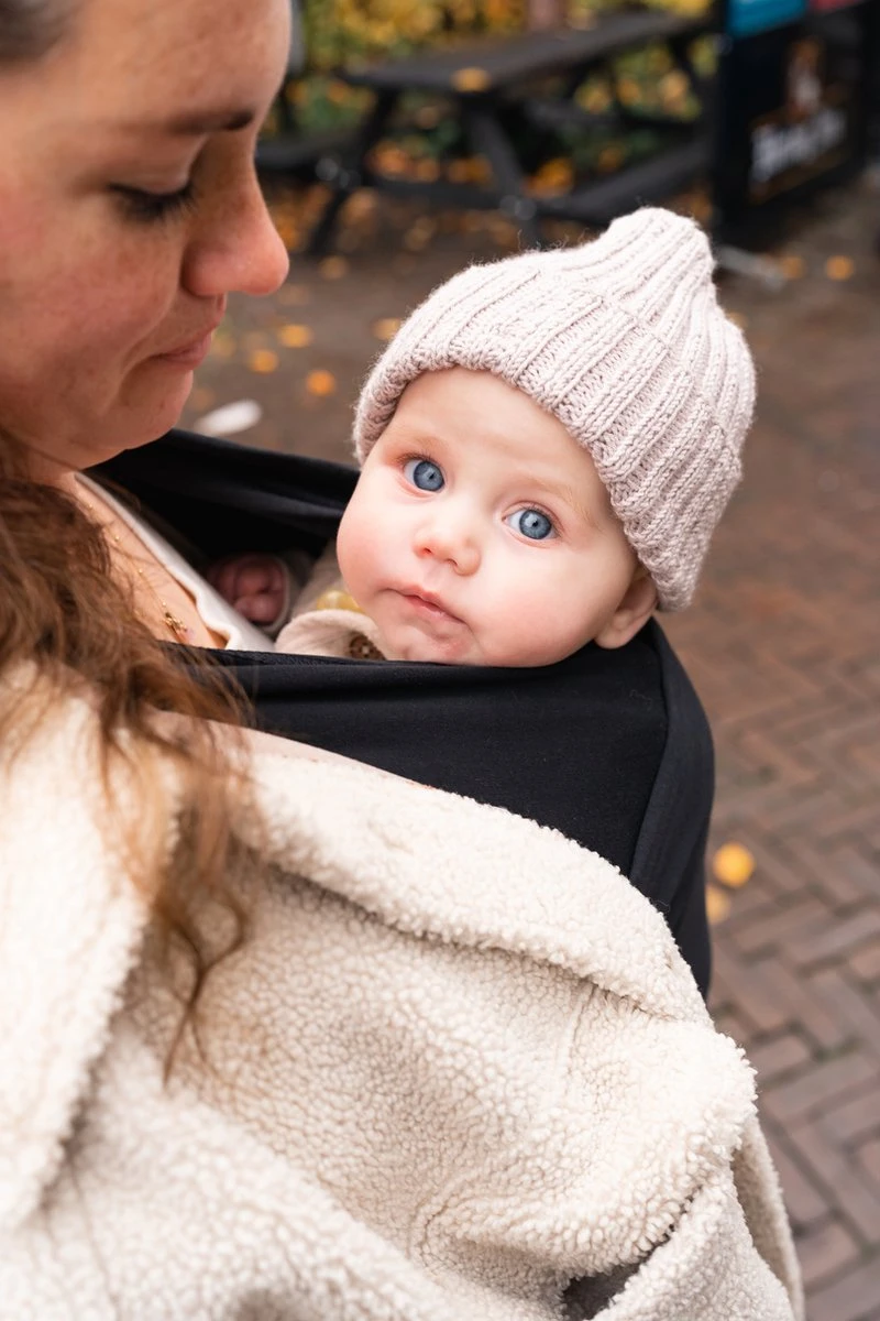 ByKay - Draagdoek - Rekbaar - Black - Maat M - Organic Katoen - Stretchy Wrap Deluxe - 3 Jaar - Buik - Heup - Afbeelding 7