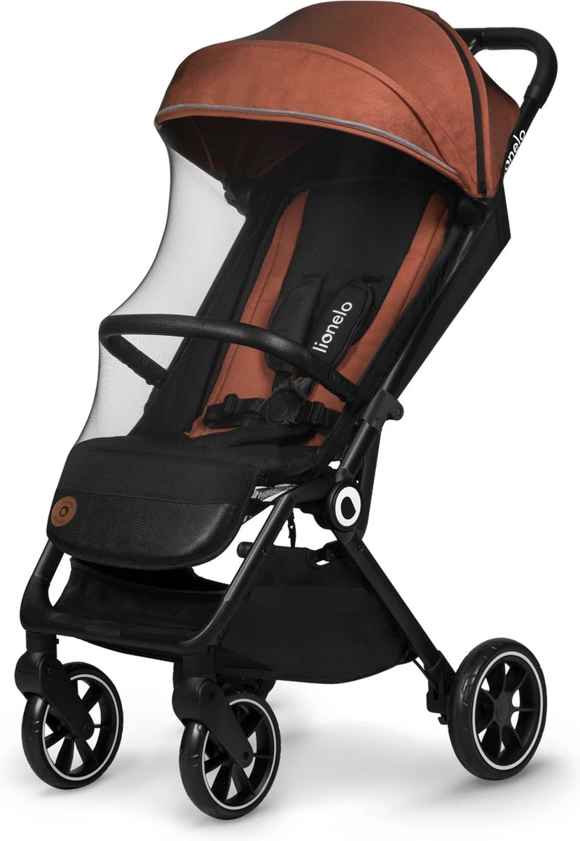Lionelo Buggy Cloe - Kinderwagen Premium + - Tot 22 Kg - Verstelbare Rugleuning - 5-punts Veiligheidsgordels - Grote Zwenkwielen - Klamboe - Bekerhouder - Lichtgewicht - Compact - Waterdicht - Afbeelding 6