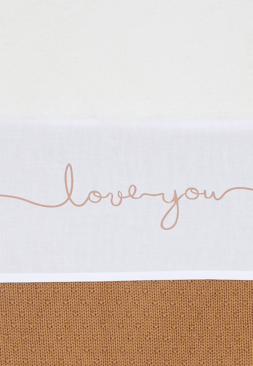 Jollein Baby Laken Ledikant 120x150cm Love You - Caramel - Afbeelding 3
