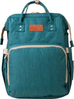 Luiertas Rugzak - Monx Luiertas Verzorgingstas Met Uitklapbaar Babybedje - Overzichtelijke Luierrugzak Extra Buggy En Kinderwagen Haken Inclusief Geïsoleerde Flessenhouder - Groen