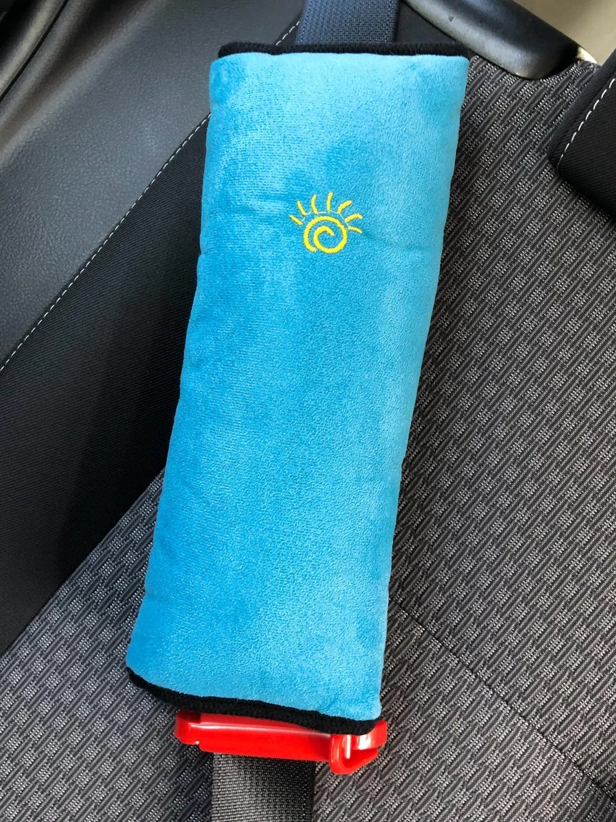 3D Blauwe Gordelkussen Of Slaapkussen Als Reiskussen In De Auto. Dit Kussen Is De Beschermer Van Riem/Gordel, Nek, Hoofd En Kind Bij Het Slapen - Afbeelding 3