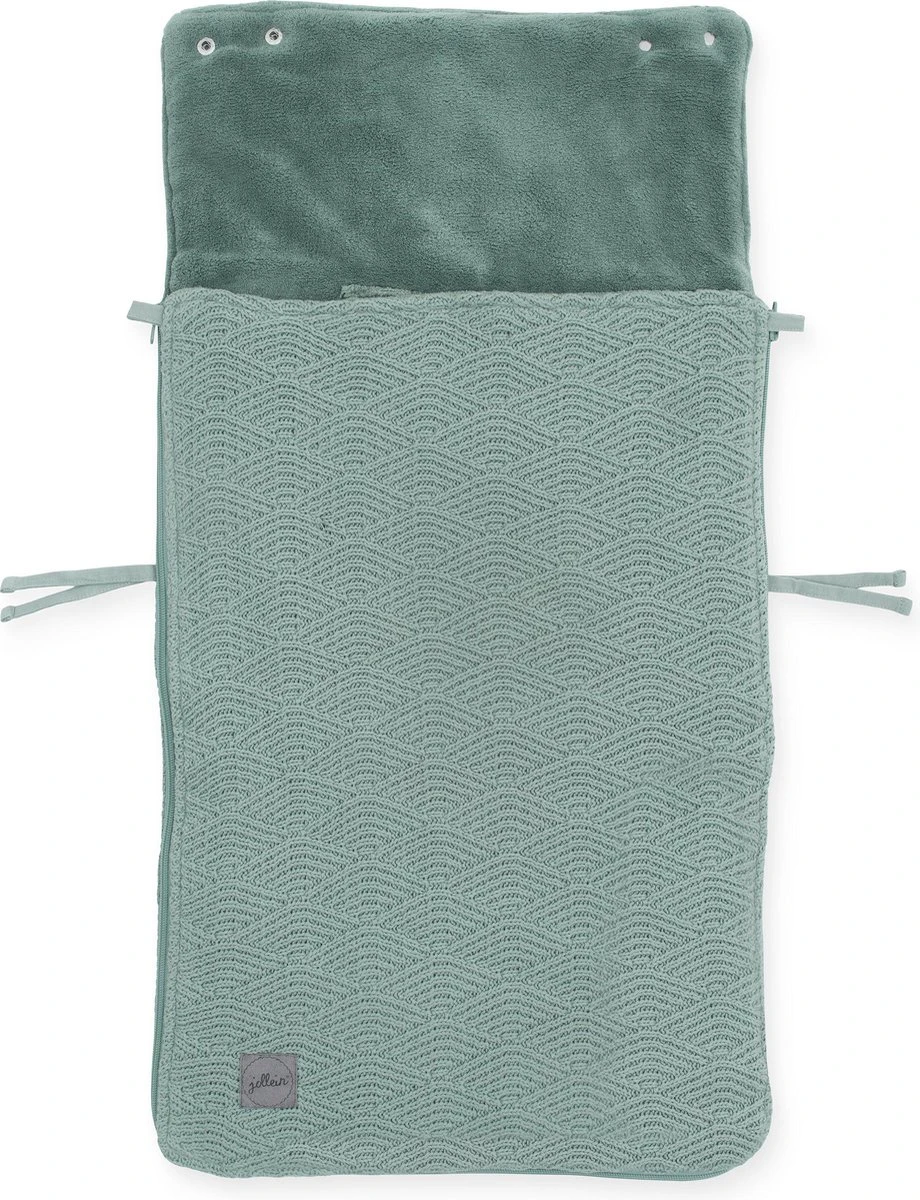 Jollein Voetenzak Voor Autostoel & Kinderwagen - River Knit - Ash Green