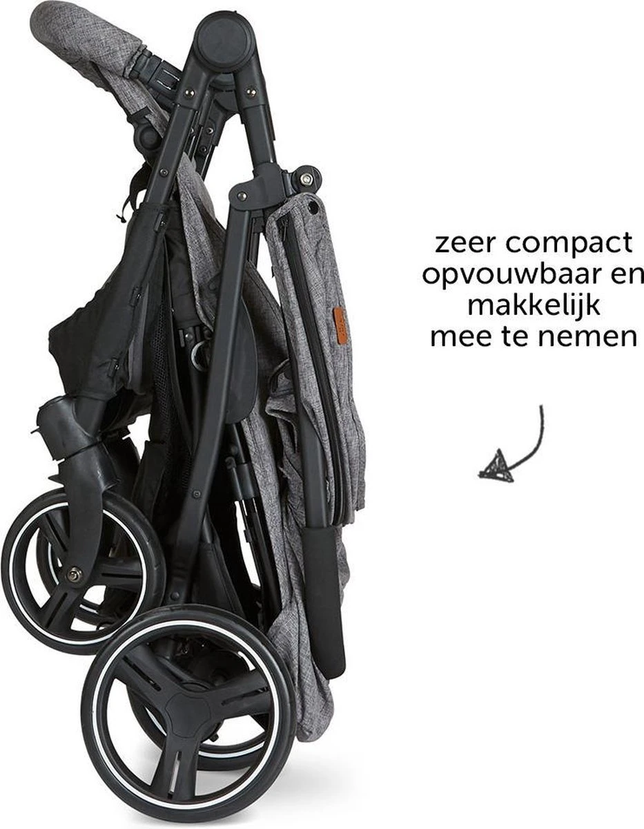 ABC Design Duo Kinderwagen Twin Circle Line - Inclusief Regenhoes - Woven Graphite - Afbeelding 4