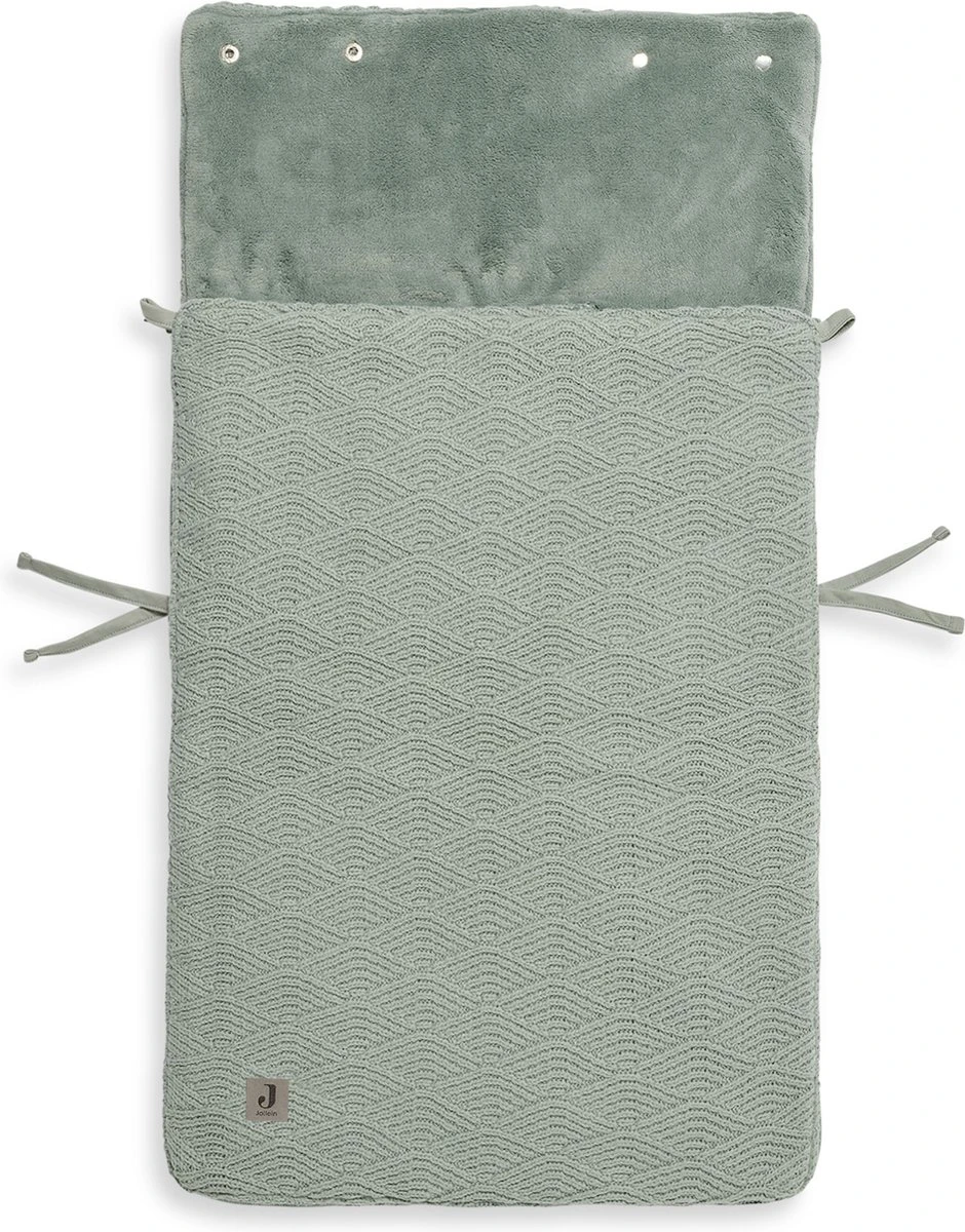 Jollein Voetenzak Voor Autostoel & Kinderwagen - River Knit - Ash Green - Afbeelding 4