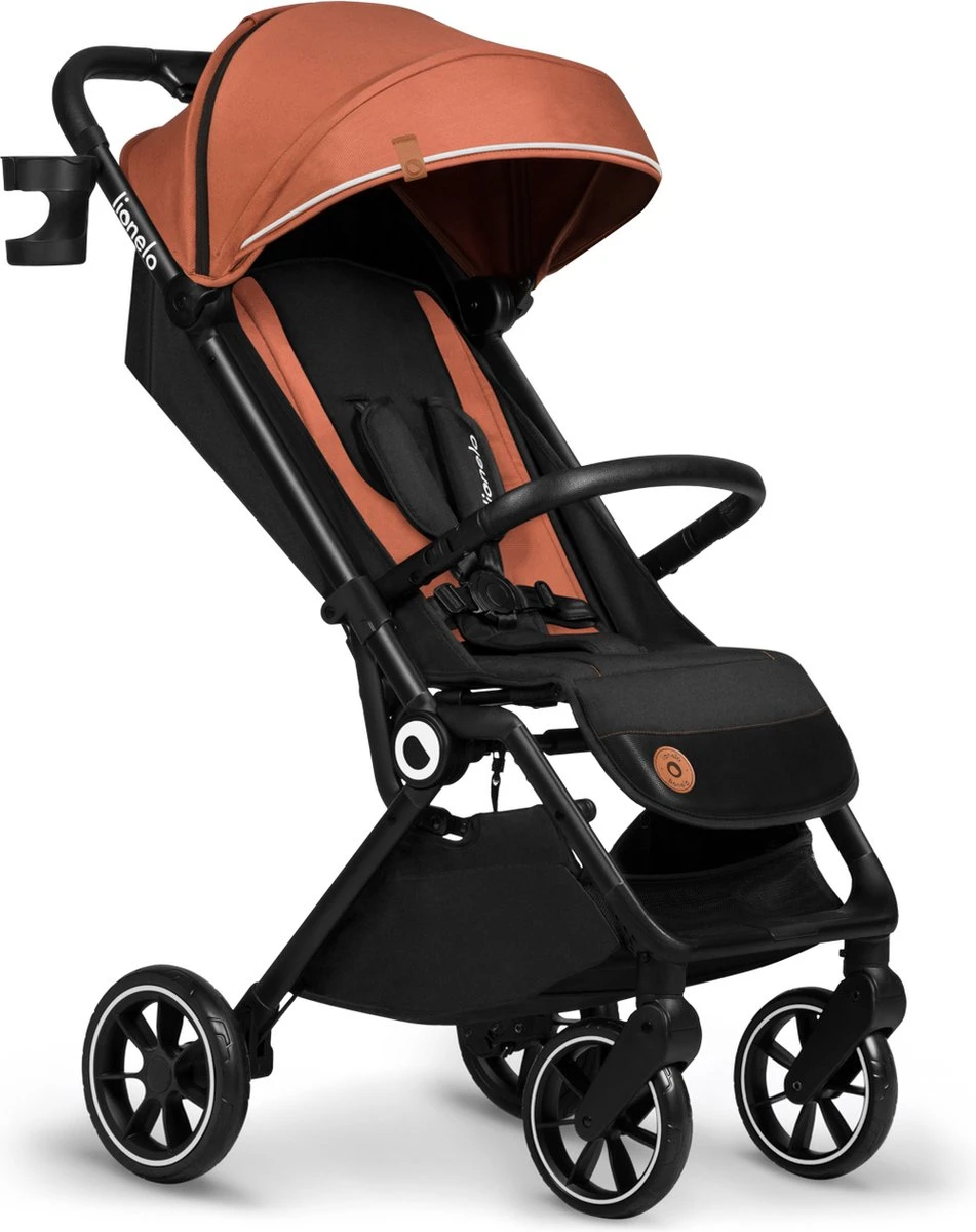 Lionelo Buggy Cloe - Kinderwagen Premium + - Tot 22 Kg - Verstelbare Rugleuning - 5-punts Veiligheidsgordels - Grote Zwenkwielen - Klamboe - Bekerhouder - Lichtgewicht - Compact - Waterdicht - Afbeelding 13