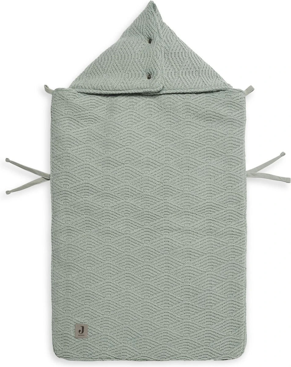 Jollein Voetenzak Voor Autostoel & Kinderwagen - River Knit - Ash Green - Afbeelding 9