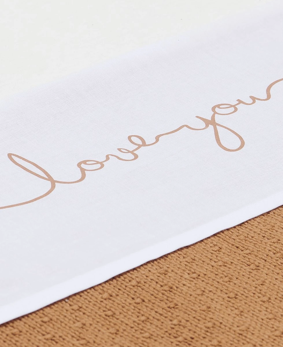 Jollein Baby Laken Ledikant 120x150cm Love You - Caramel - Afbeelding 6